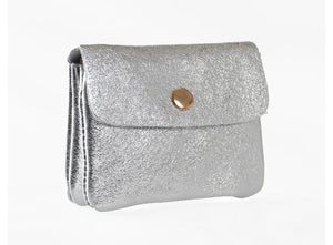Silver Small Leather Coin Purse