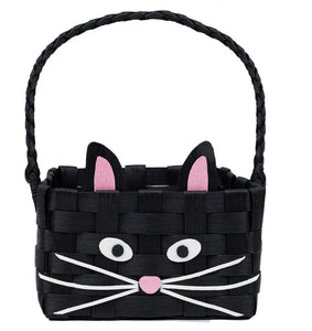 Black recycled Cat shaped basket