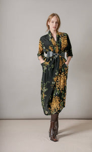 Chrysanthemum Black Rachel Dress