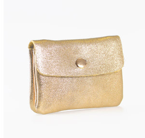 Gold Small Leather Coin Purse
